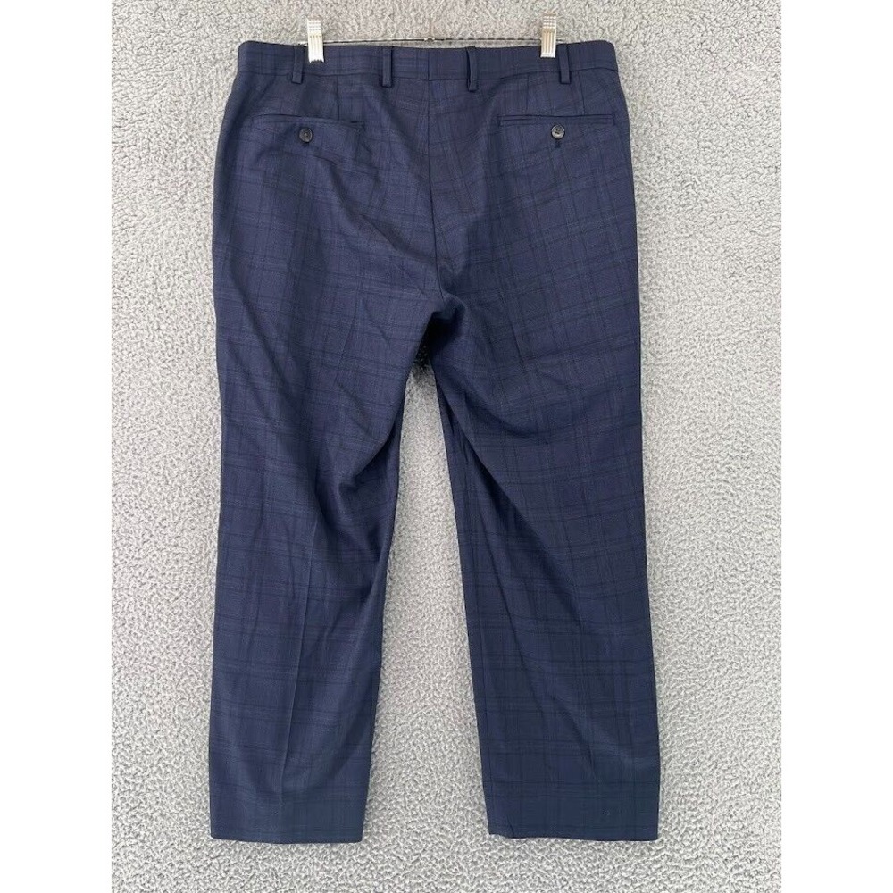 LAUREN RALPH LAUREN Dress Pants Mens 36x27 Plaid‎ Stretch Flat Front Tapered Leg - Picture 2 of 10